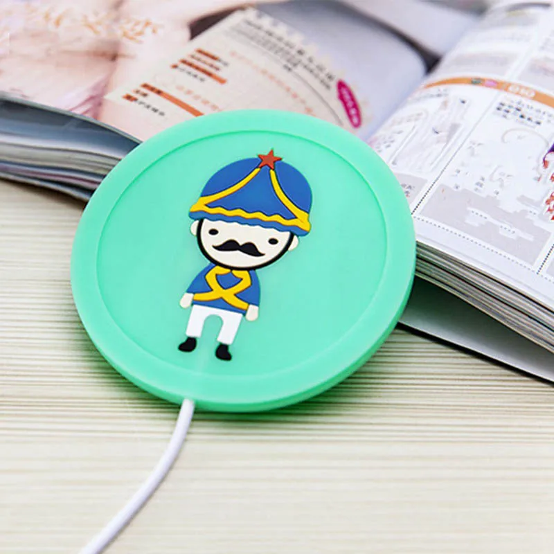 Мультфильм USB теплая чашка нагревательный коврик силиконовый нагреватель молоко чай кофе кружка горячие напитки чашка