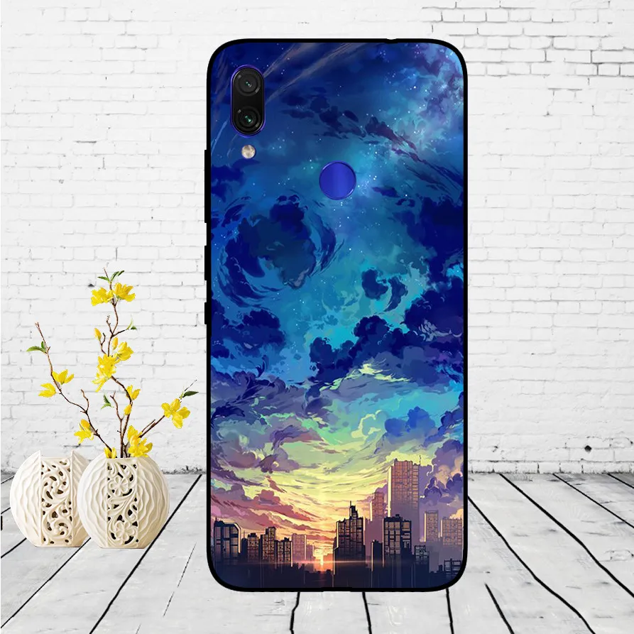 Untuk Xiaomi Redmi Note 7 Hitam Case Silikon Lembut Funda untuk Xiaomi Redmi Catatan 7 Hitam TPU Case Pelindung 6.3 