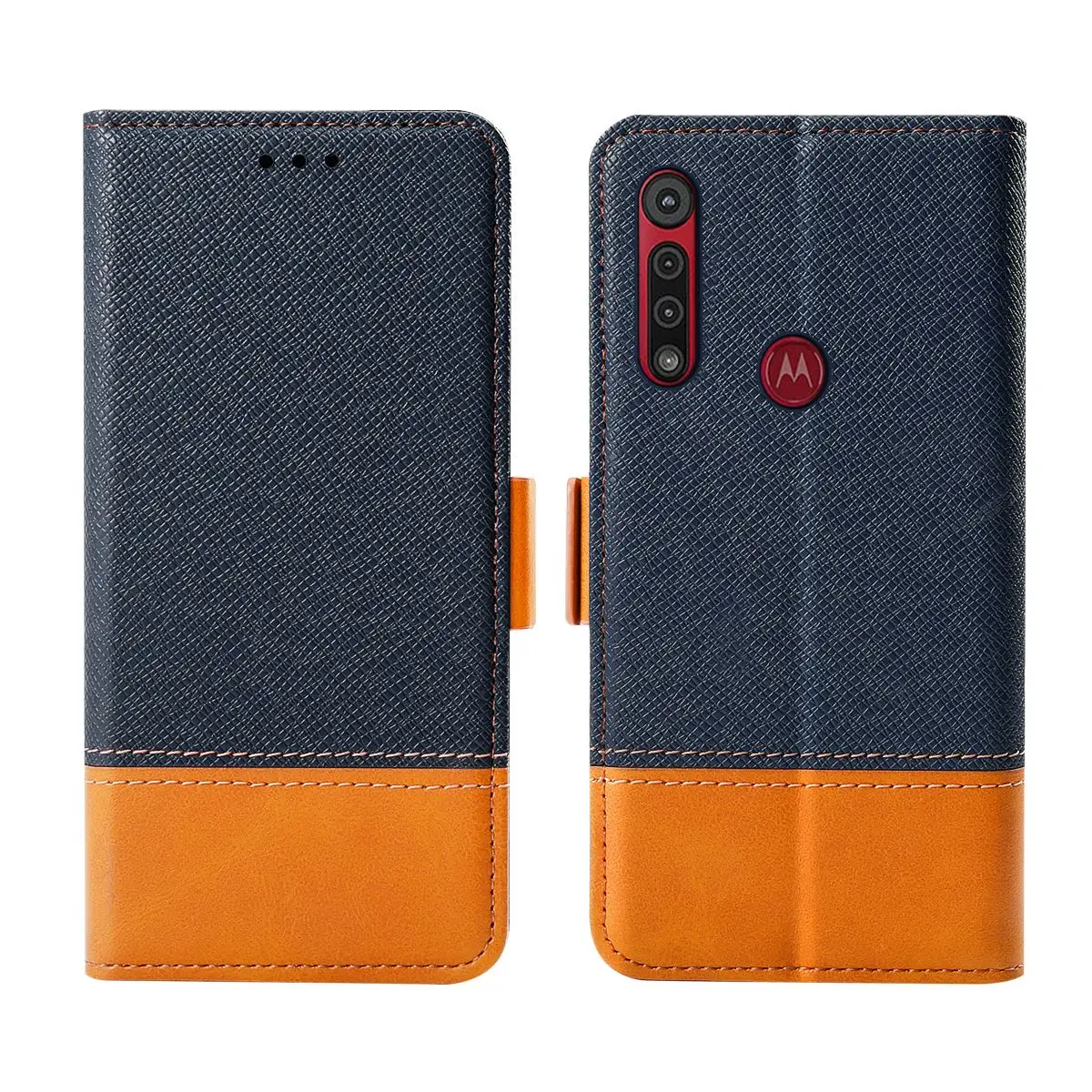 Для Motorola Moto G8 Plus, чехол, противоударный, контрастный цвет, серия, кожа, флип, подставка, кошелек, чехол для Moto G8 Play, чехол, слот для карт - Цвет: 02