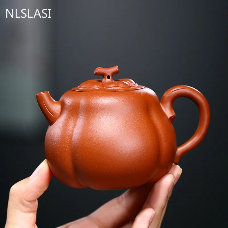 Yixing Handmade Tea Pot Creative Pumpkin Shape Purple Clay Teapot Raw