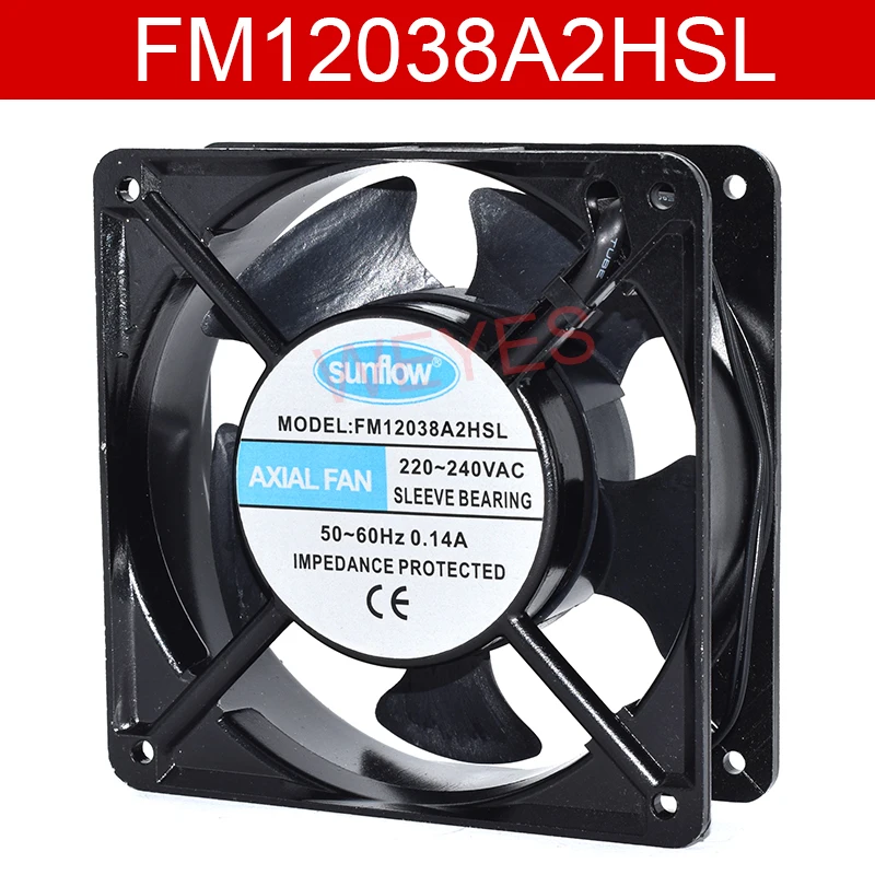 Новый FM12038A2HSL 12038 12 см 120*120*38 мм AC 220V 240V 0.14A 2 контактный рукав подшипник вентилятора