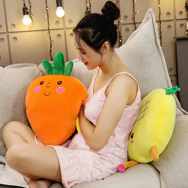Счастливые фрукты семья овощи плюшевые куклы фигурные мультфильм Фаршированные морковь яблоко помидор лук Баклажан Банан Кукла руки теплые