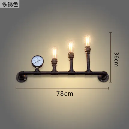 Новая мода Wroguht железные водопроводные трубы настенный светильник винтажный проходной светильник s Лофт железные настенные лампы Эдисона лампа накаливания кофе лампа - Цвет абажура: see chart