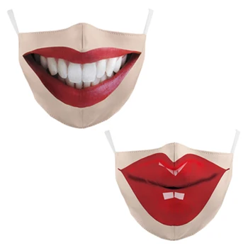 

Fashionable Reusable Protective PM2.5 Adult Big Mouth Printing Filter Paper Printing Mask Dustproof And Windproof Washable Masks