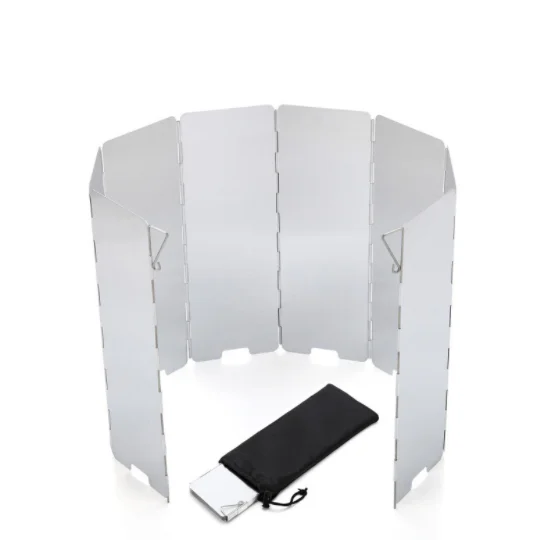 

"8 Plates Wind Shield Screens Cooking Cooker Gas Stove Windshield Wind Screen Foldable Outdoor Camping"
