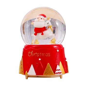 

Nordic Santa Claus Deer Snowflake Crystal Ball Music Box Snow Globe Lights Water Christmas Music Box Children Gifts Cartoon
