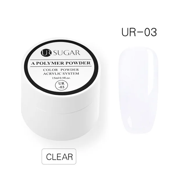 Acrylic Powder 3 UR SUGAR 15 мл акриловый порошок с жидким набором для наращивания ногтей розовый, белый, прозрачный полимер Типсы для ногтей с напылением палец расширение строитель - Цвет: Acrylic Powder 3