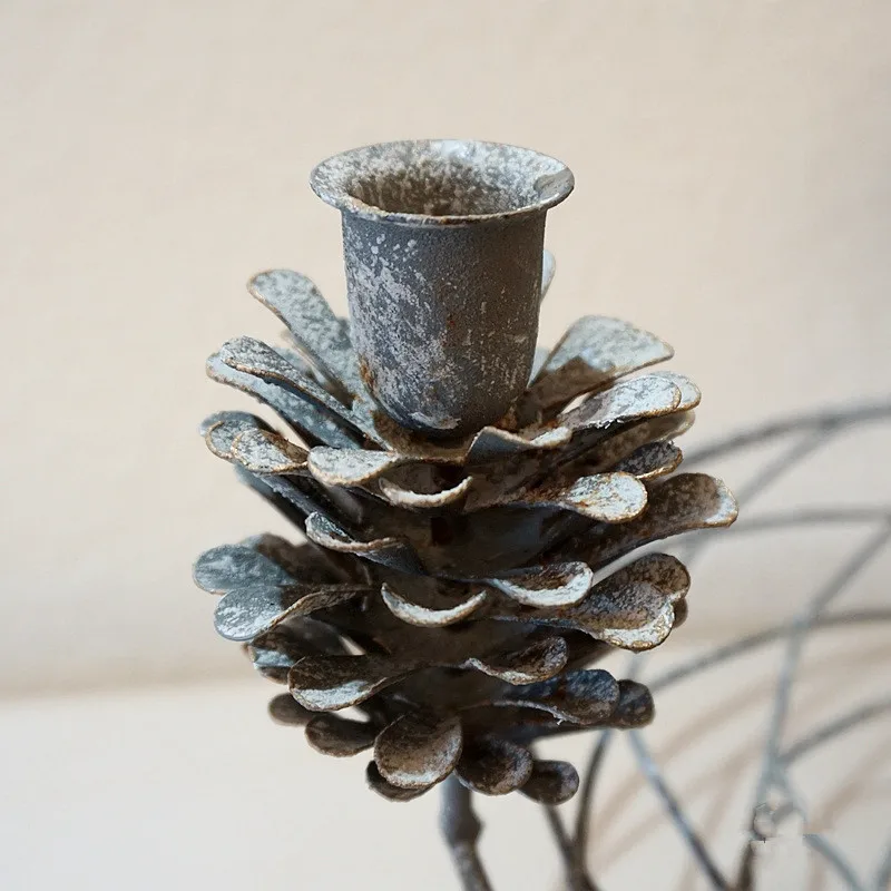 Подсвечники железные Pinecone винтажный подсвечник свадебный центральный Рождественский Декор свеча ужин