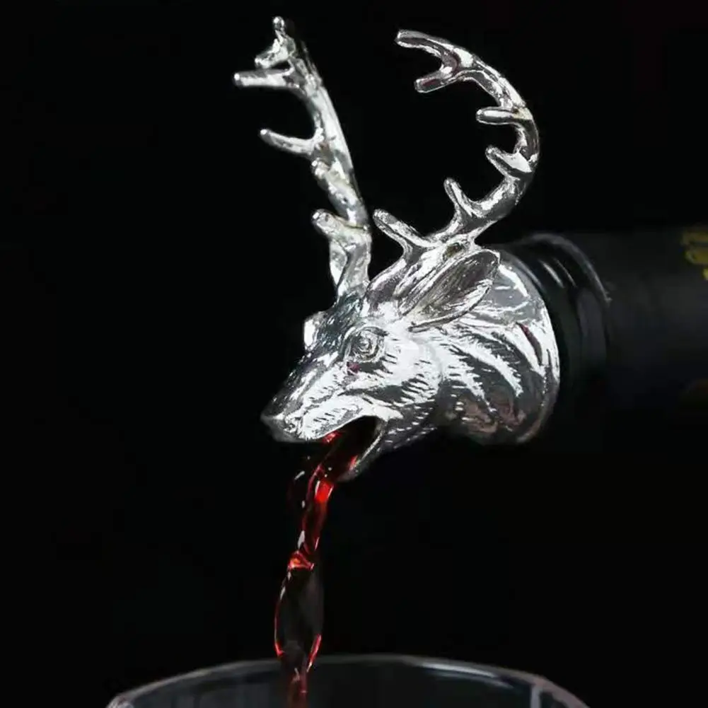 Диспенсер для вина из цинкового сплава с оленем в форме головы оленя экологически чистый Европейский экстрактор вина серебряные дозаторы свадебный подарок
