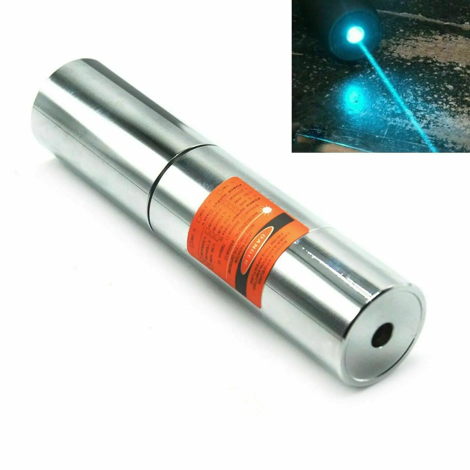 

488nm 1mW Focusable Cyan-Blue Dot Laser Pointer Waterproof Lazer Flashlight Torch 18350