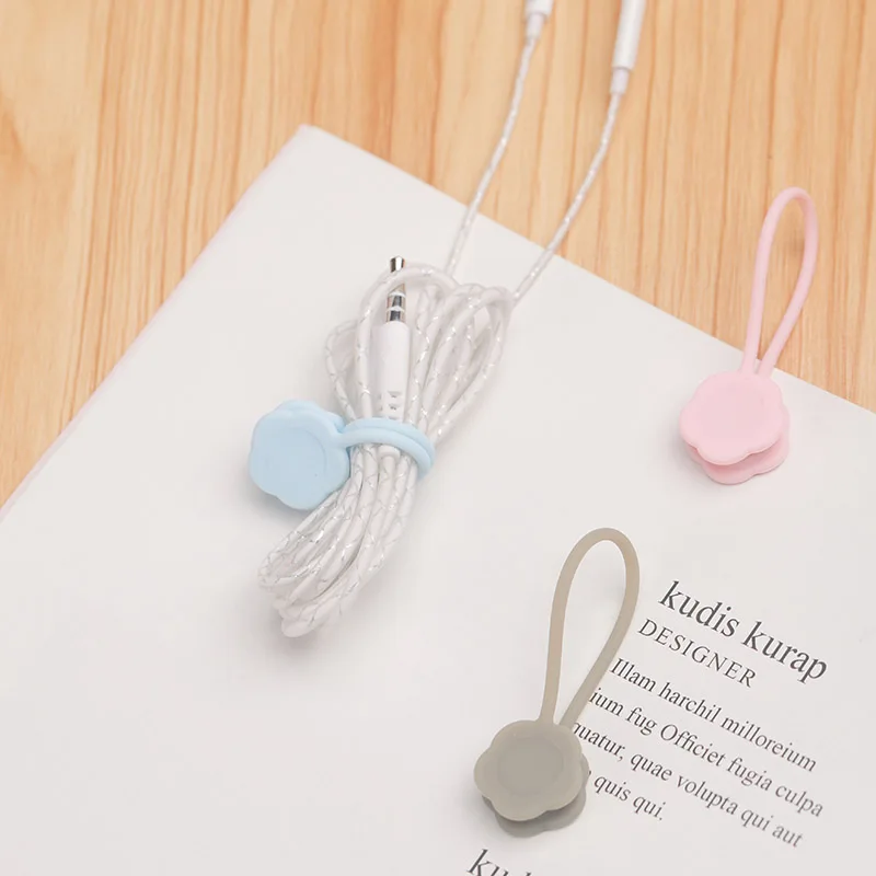 3 Pcs Silicone Magnetic Coil Earphone Cable Wire Winder Twist Ties Organizer OC-shipping