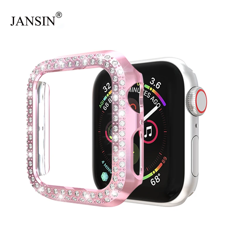 

Diamond PC Watch Case For Apple Watch 38mm 42mm 40mm 44mm Double Row Crystal Diamond Protector Case For iWatch Series 4 3 2 1