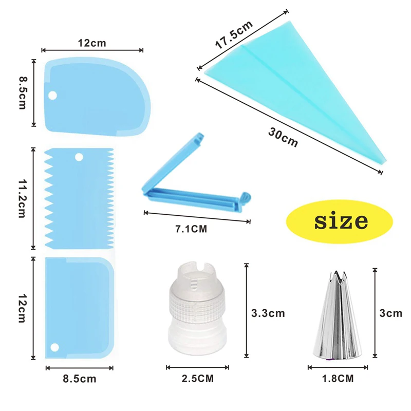11/8Pcs Reusable Icing Piping Nozzles Set Pastry Bag Scraper Flower Cream Tips Converter Baking Cup DIY Cake Decorating Tools cake decorating tip set,baking supplies,cake icing nozzles,baking nozzle set,cake decorating nozzle set