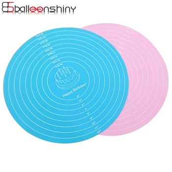 

BalleenShiny Silicone 12 Inch Round Baking Table Mats Cake Bread Cookie Kitchen Cooking Pad Placemat Dough Kneading Mat Supply