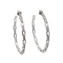 33 мм звено цепи серьги-кольца для женщин винтажные элегантные золотые серебряные цвета большие сережки Ювелирные изделия