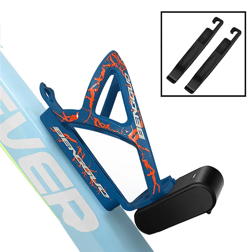 Bike water bottle cage bicycle bottle cage with tool box tire spoon +1tool box +2tire rod bicycle drink holder bidon fiets 50A21 (82)