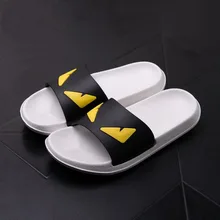 Мужские шлепанцы; Вьетнамки; шлепанцы с изображением глаз дьявола; Летняя женская обувь с рисунком; Мужская обувь; две разные подошвы; zapatos hombre