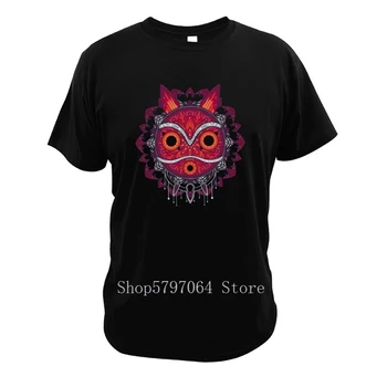 

Princess Mononoke Mask Fantasy Film Tshirt Mandala Princess Funny Size 3XL O-Neck T Shirt