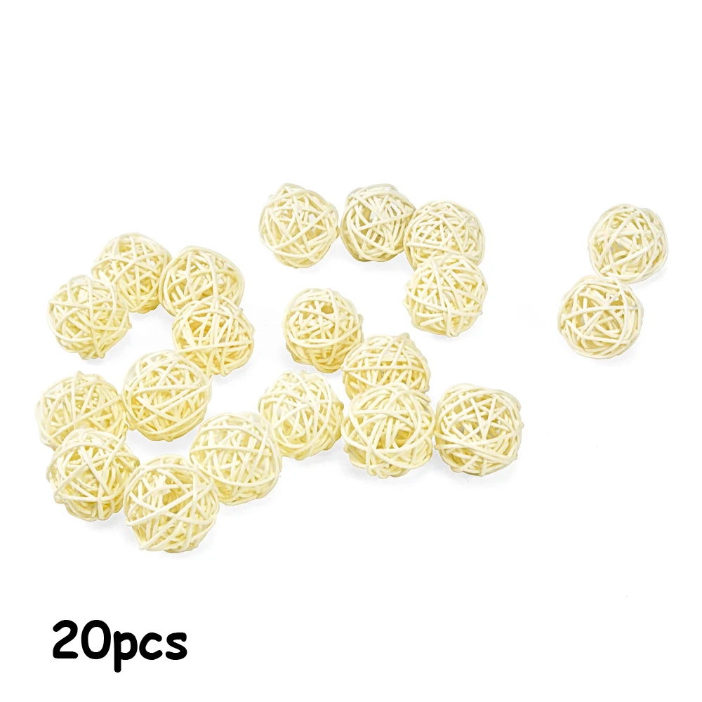 White B-Смешанные 3 см/5 см 20 шт круглой формы Ротанговые шары Sepak Takraw для рождества, дня рождения, вечеринки и дома, свадебные украшения - Цвет: White