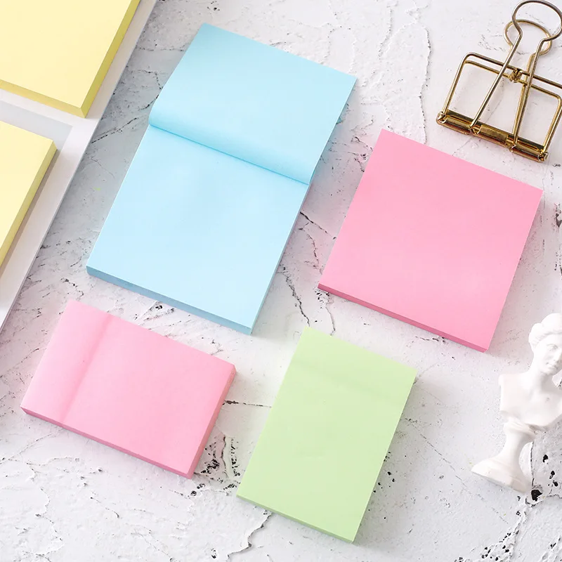 

kawaii stationery 100 solid color post-it notes two sizes large square self-adhesive convenience stickers student stationery