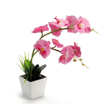 

Orchid Flower Blossom Arrangement Balcony Lighted Living Room Garden Battery Operated Table Artificial Potted Home Led Light