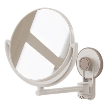 

Mirror Double Sided Bathroom Wall Hanging Suction Cup 360 Degree Rotating Round Vanity Mirrors Folding Adjustable