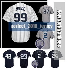 Мужская бейсбольная форма 99, футболка Aaron Judge 42, Mariano Riera 23 24 3 Babe Ruth 7 Mickey Mantle 51, Bernie Williams