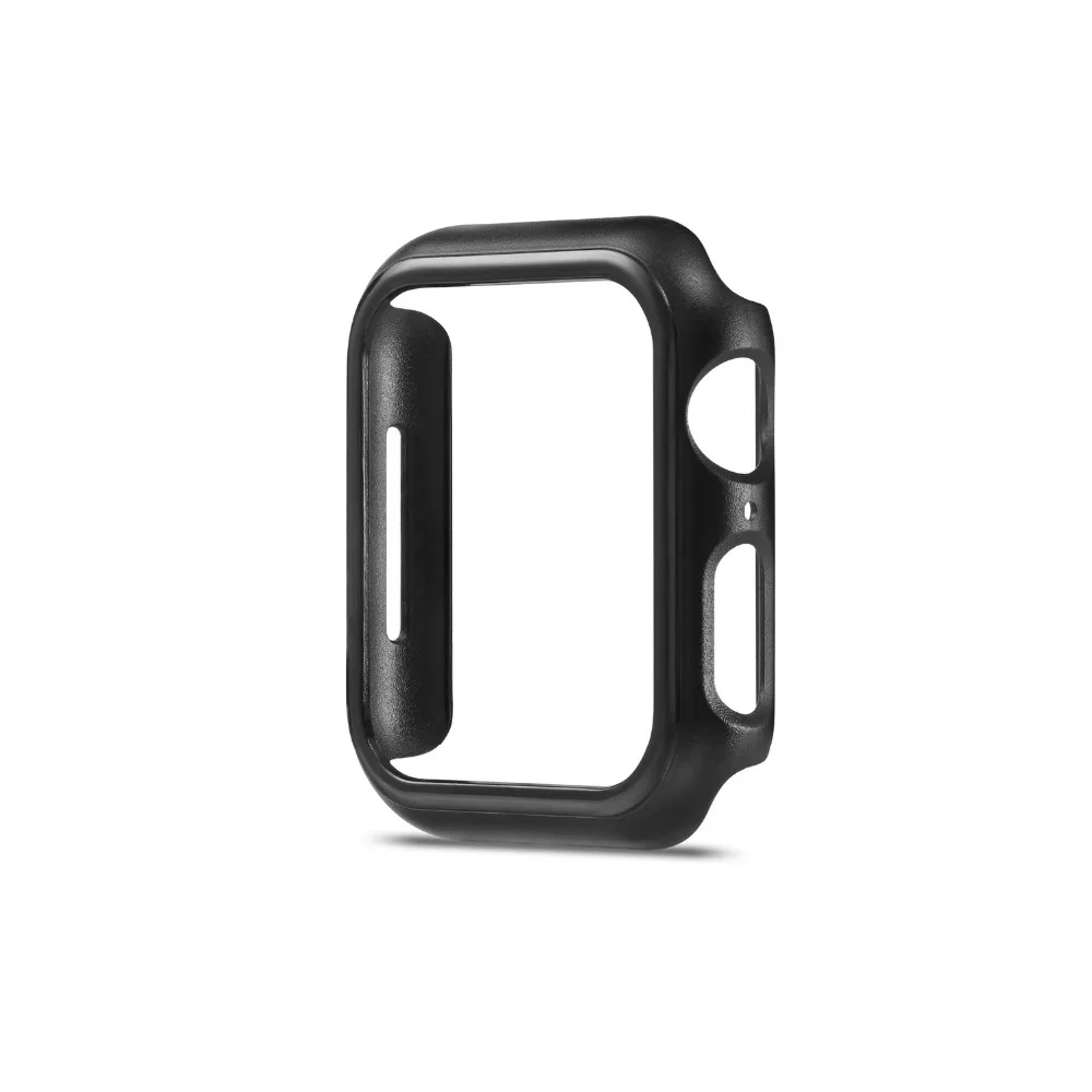 Ударопрочный корпус для корпуса ПК, защитный чехол для Apple Watch 5, 4, ударопрочный бампер для iWatch серии 40 мм 44 мм - Цвет: black