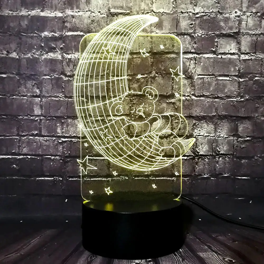 Лидер продаж светодиодная лампа с 3D USB рисунком пива сна на Луне 7 видов цветов для