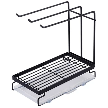 

Kitchen Wall-Mounted Rag Rack, Draining Holder Hanging Organizer, Metal Sink Basket with Dish Drying Rack for Sponges