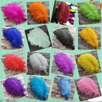 

Beautiful 100pcs 18 Color ostrich feathers 14-16 inches 35-40 cm For Wedding Christmas Home Craft Decoration