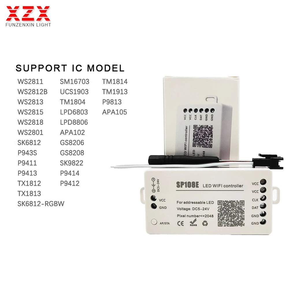 SP108E Светодиодная лента Wifi Pixel контроллер по смартфону приложение для WS2811 WS2812B WS2813