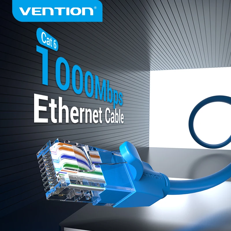 Câble Ethernet Vention Cat 6 câble réseau 4 paires torsadées cordon de raccordement Internet UTP Cat6 câble Lan pour routeur dordinateur portable Ethernet RJ45