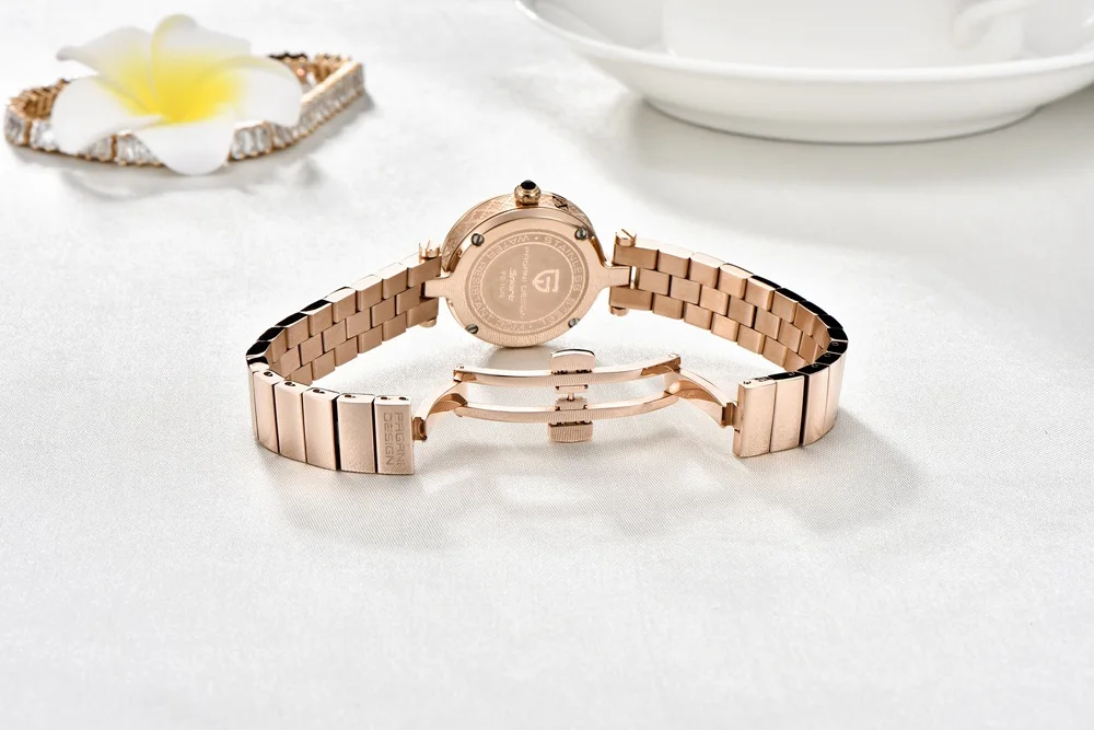 Pagani Дизайн Роскошный брендовый горный хрусталь часы для женщин сапфировое стекло часы женские из нержавеющей стали Кварцевые золотые наручные часы женские