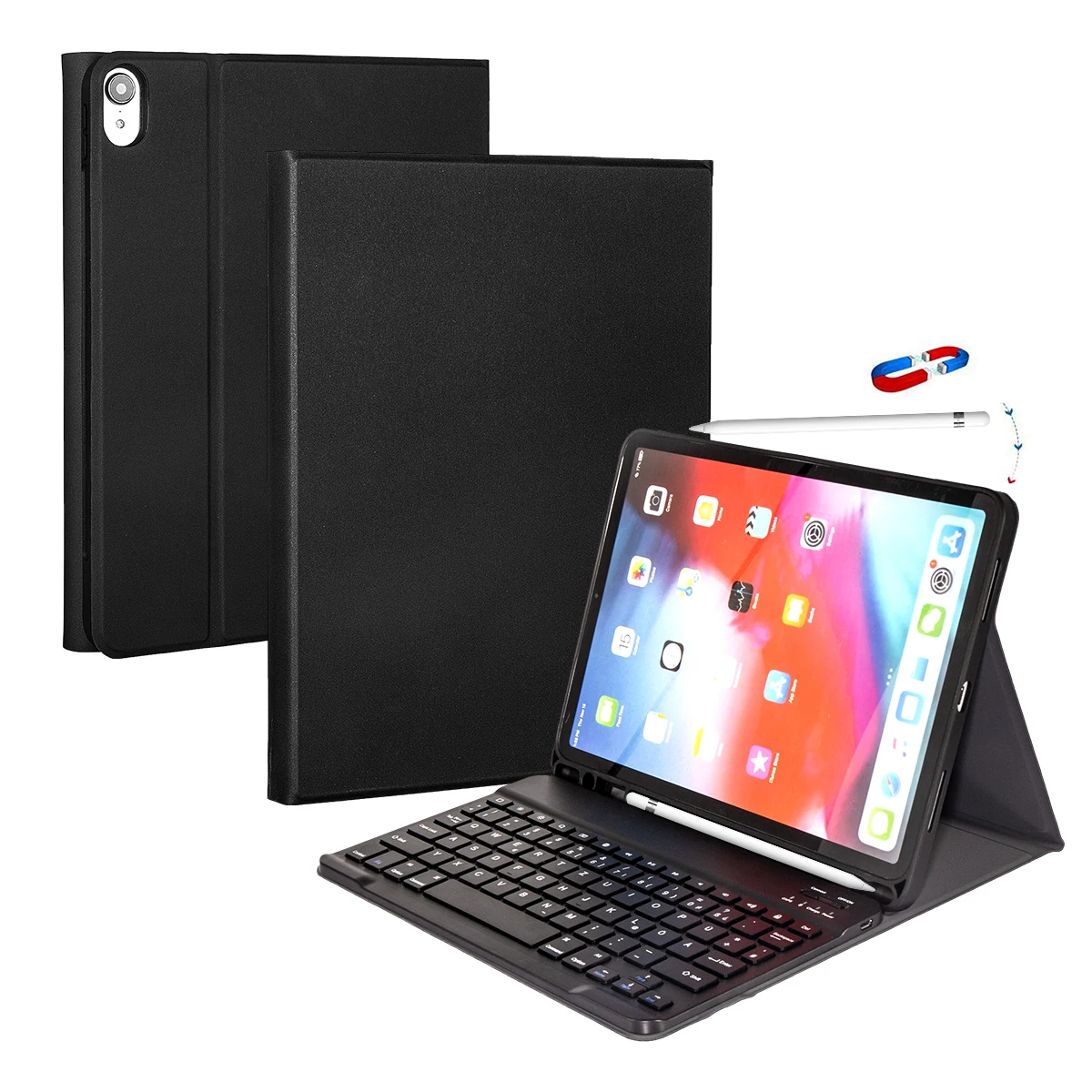 Немецкая Bluetooth клавиатура чехол для iPad Pro 11 чехол с держателем для ручки Магнитная адсорбционная подставка клавиатура кожаный чехол для планшета