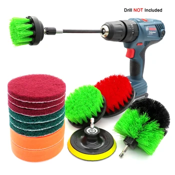 

14Pcs Electric Drill Brush Set Bathroom Surfaces Tub Tile Car Wheels and Grout All Purpose Power Scrubber Cleaning Kit
