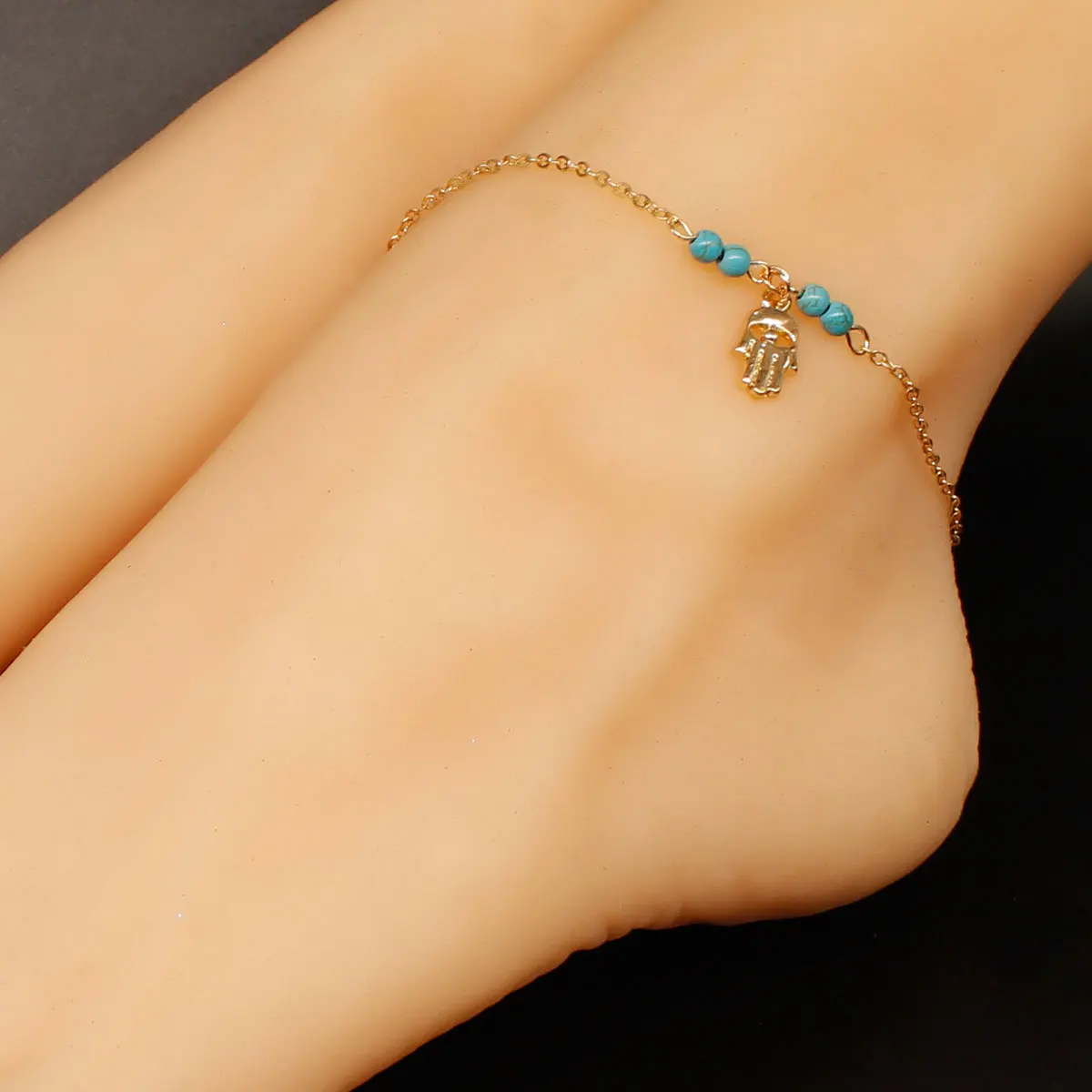 

Europe And America New Style Versatile Street Snap Big Brand Fatima Hands Simple Bergamot Anklet Foot Ornaments K018