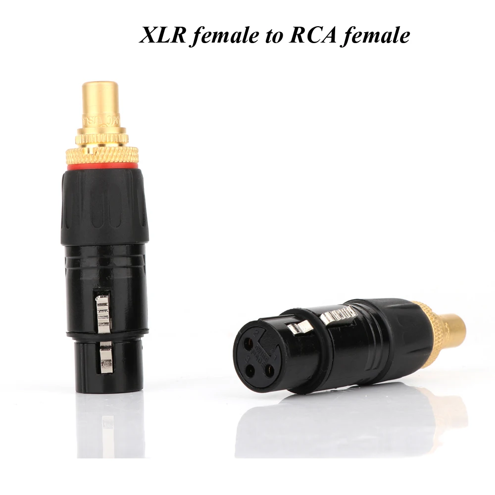 2pcs NEUTRIK Позолоченный XLR к RCA штекер Адаптер Золотой сбалансированный кабель