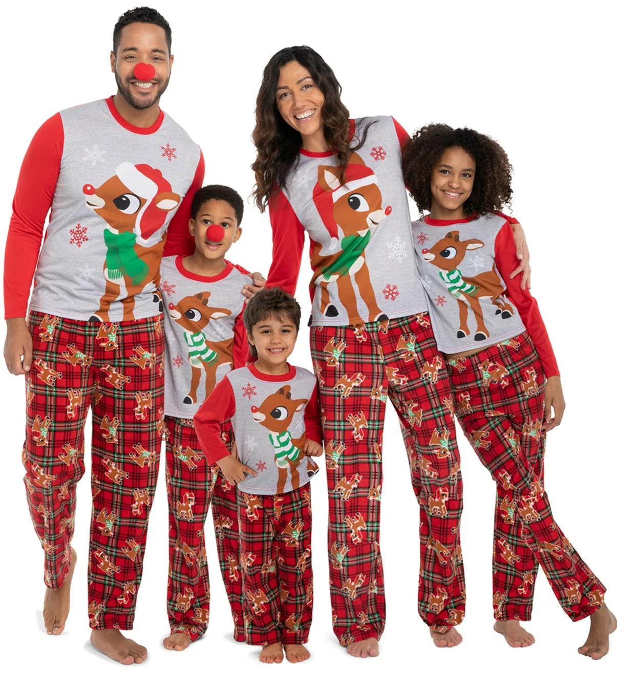 Рождественские пижамные комплекты с оленем; Одинаковая одежда для всей семьи; одежда для сна для мамы и папы; Рождественская одежда для сна; Семейные пижамы