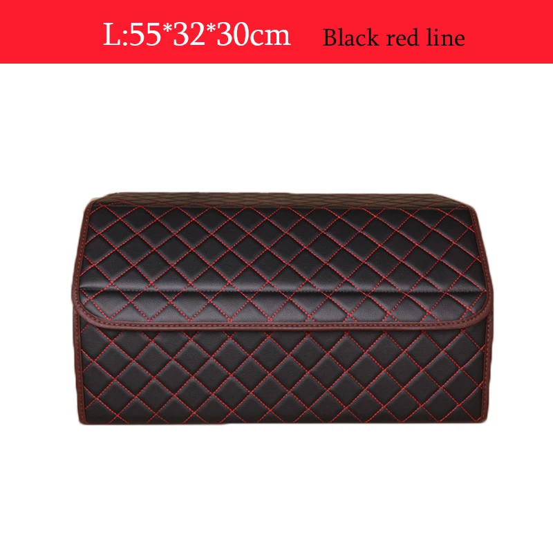 Black red line L Универсальный складной автомобильный органайзер для хранения, игрушки для багажника, продуктов питания, хранения, подходит для седана, внедорожника, грузового контейнера, сумки/коробка - Название цвета: Black red line L