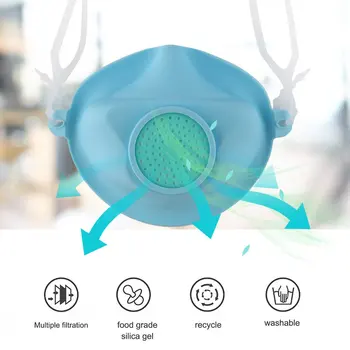 

Reusable Silicone Face Masks + 30 Filter Washable Proof Mask Mouth Respirator Safety Protective Anti Flu Mask