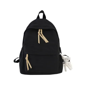 

Solid Black Backpack Water Proof Oxford School Bag Unsex Contracted joker Leisure Or Travel Bag Preppy Style Shoulder Bag