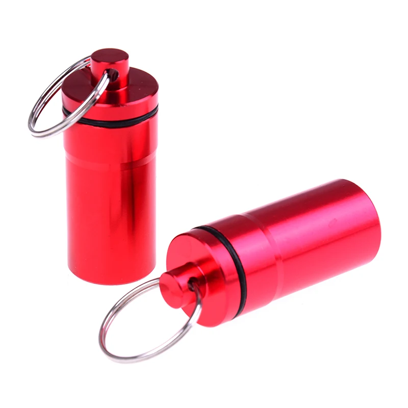 2pcs as shown 2 шт алюминиевая коробка для таблеток портативный мини контейнер для таблеток Чехол для хранения бутылок брелок бутылка для лекарств - Цвет: 2pcs as shown