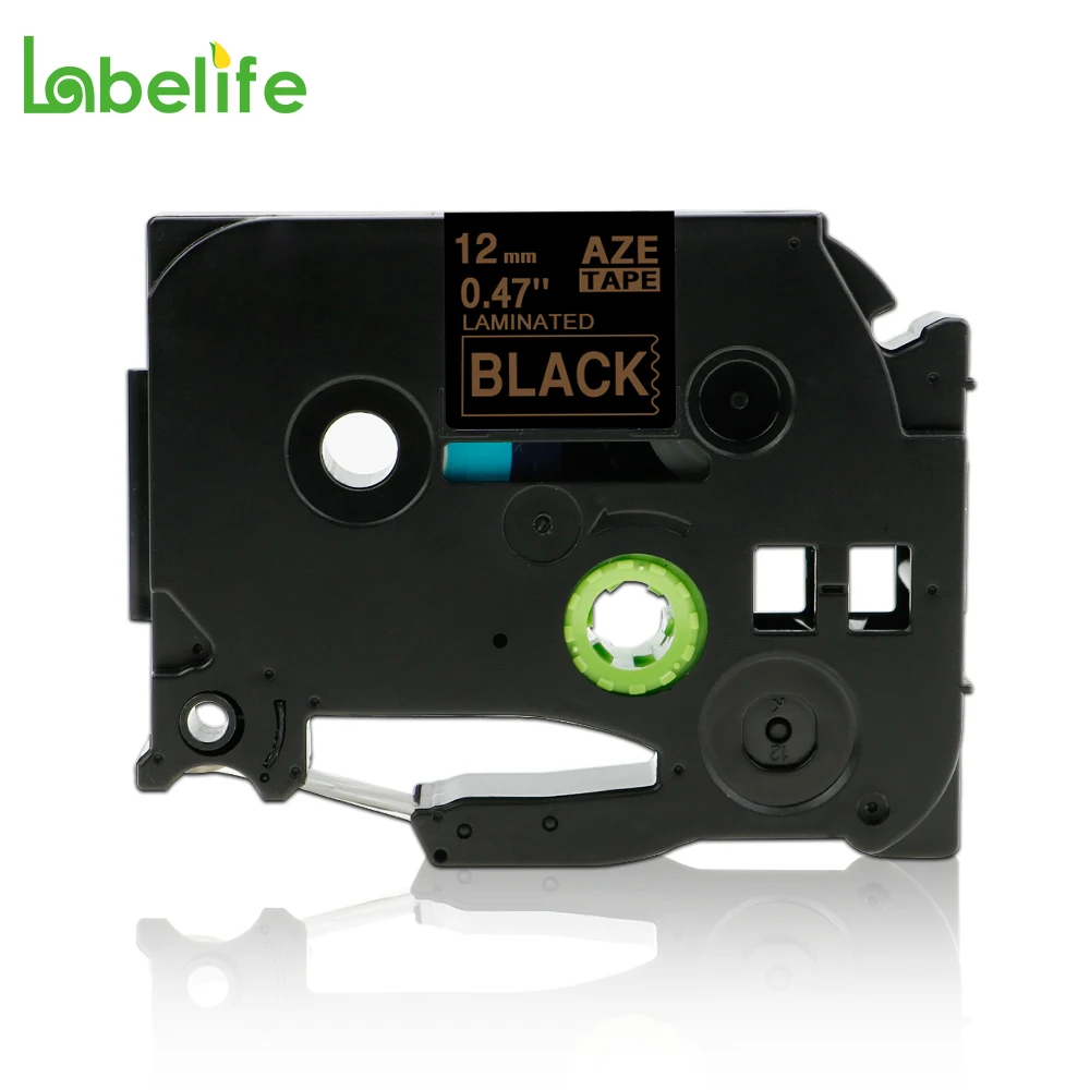 Labelife 라벨 테이프 TZe-334, TZ334, TZ334, TZe-334, 브라더 라벨 메이커 호환, PT-210D 라벨 메이커, 골드 온 블랙, 1 개
