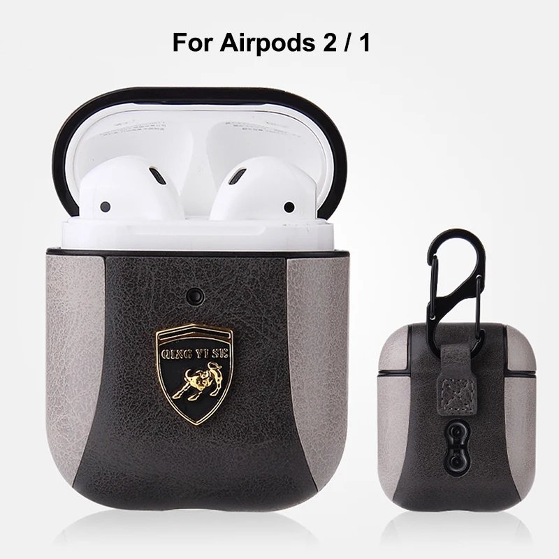 Роскошный кожаный чехол для Apple Airpods Pro противоударный чехол для Airpods Pro 3 2 1 чехол для Apple Air pods 3 Pro защитный чехол - Цвет: Grey airpods 2 1