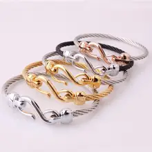 Старомодная шикарная Новое поступление весна провод линия красочный Титан стальной браслет стрейч из нержавеющей стали браслеты в виде каната для женщин