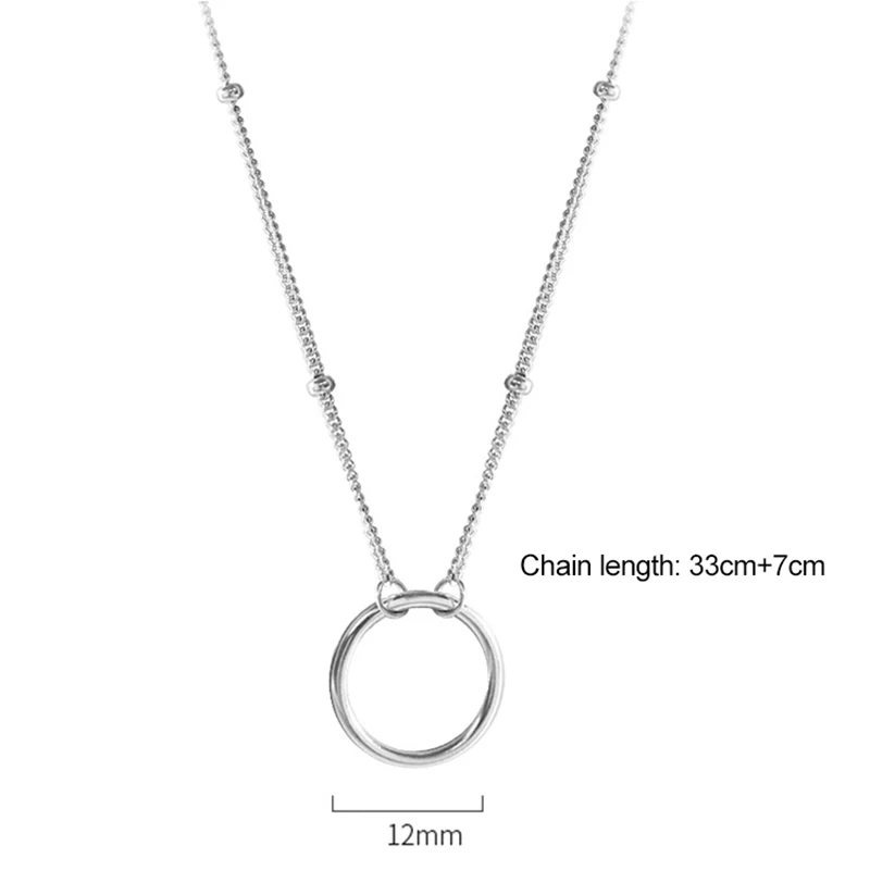 XIYANIKE 925 пробы серебряные Модные Простые геометрические ювелирные изделия! Креативные ожерелье с круглой подвеской Цепочки и ожерелья для Для женщин вечерние аксессуары