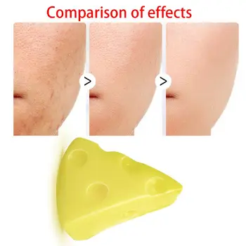 

60g Remove Mites Mini Cheese Skin Cleansing Soap Acne Treatment Oil Control Foaming Net Antibacterial Face Clean Handmade Soap