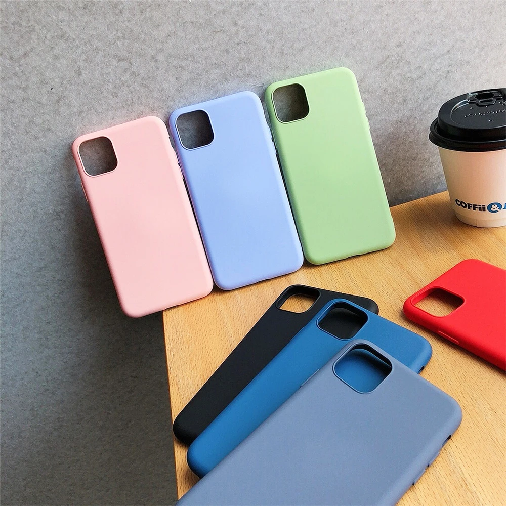

Simple solid color tpu set protective case For iphone 6 7 8/6 7 8 plus/11pro Maxx xs xr/xs max smooth soft case phone case