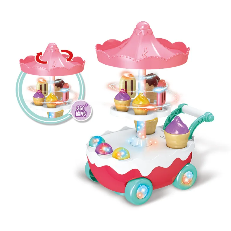 

Children'S Educational Early Childhood Mini Kitchen Toy Electric Universal Rotating Cake Car GIRL'S Play House Small Toy